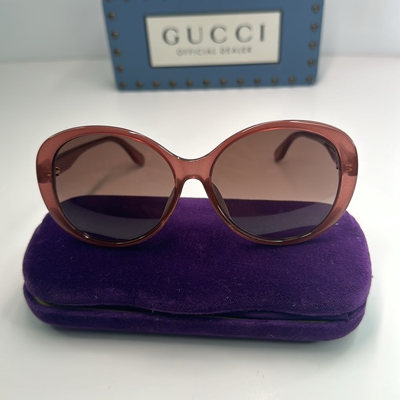 New Authentic Gucci GG0793SK 003 IN PINK-BROWN SUNGLASSES - Picture 4 of 15